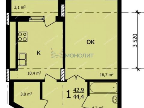 1-komnatnaya-ul-vladimira-vysockogo-d-1 фото