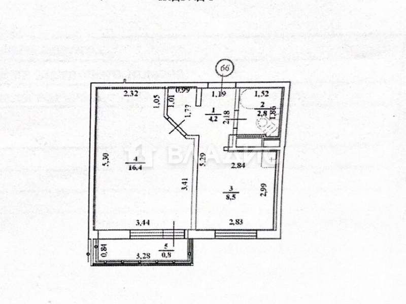 однокомнатная квартира на проспекте Кораблестроителей дом 62 к1