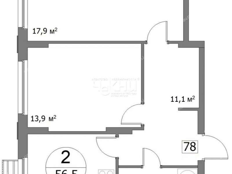 двухкомнатная квартира на улице Сергея Акимова дом 50