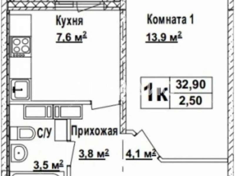 однокомнатная квартира на проспекте Кораблестроителей дом 54