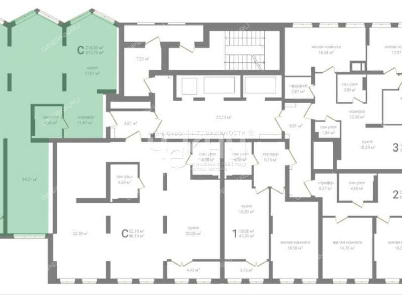 четырёхкомнатная квартира на Правдинской улице дом 43