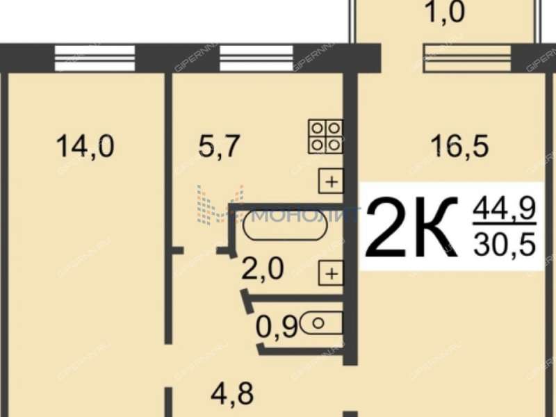 двухкомнатная квартира на Радужной улице дом 4