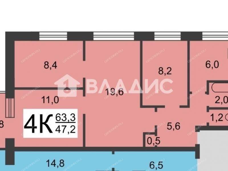 четырёхкомнатная квартира на улице Ванеева дом 28