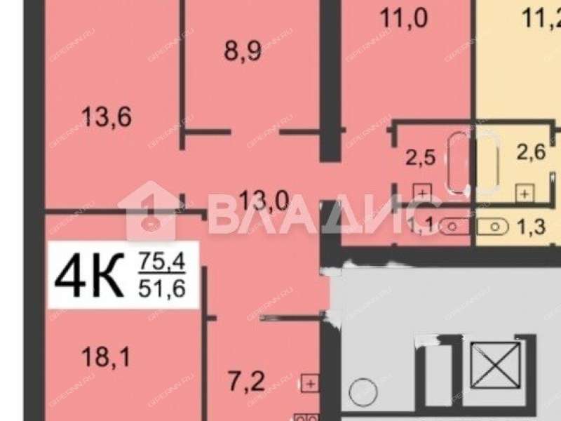 четырёхкомнатная квартира на Мончегорской улице дом 17а к1
