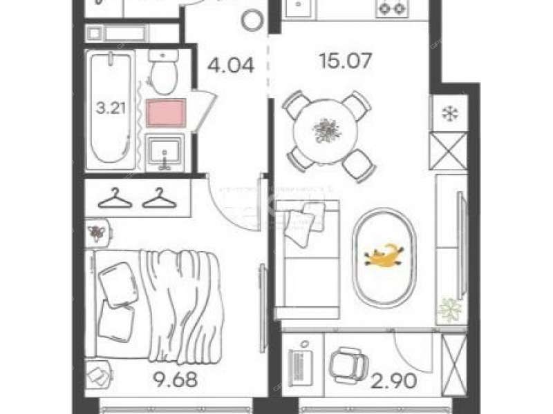 однокомнатная квартира в новостройке на Львовской улице