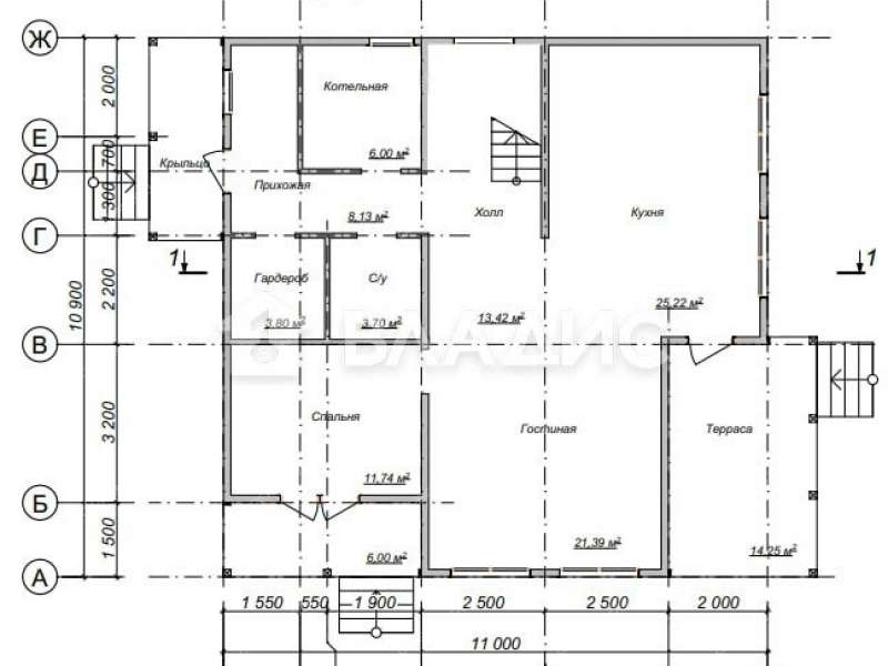 дом на  территория ДНП Земляничная Поляна