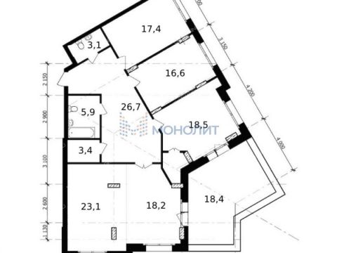 4-komnatnaya-ul-vladimira-vysockogo-d-1 фото