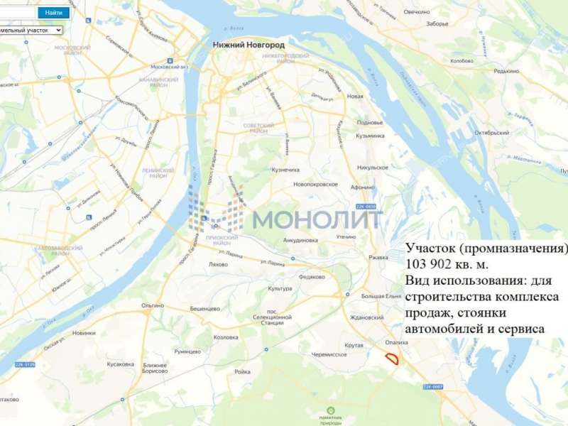 земельный участок под коммерческое использование в Кстовском районе Нижегородской области