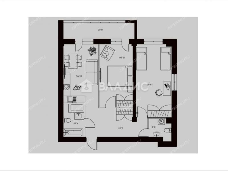 двухкомнатная квартира на Артельной улице дом 15 к1