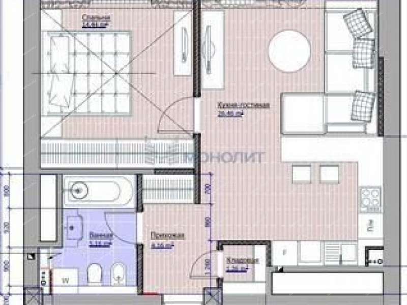 двухкомнатная квартира на бульваре Академика Королёва дом 10