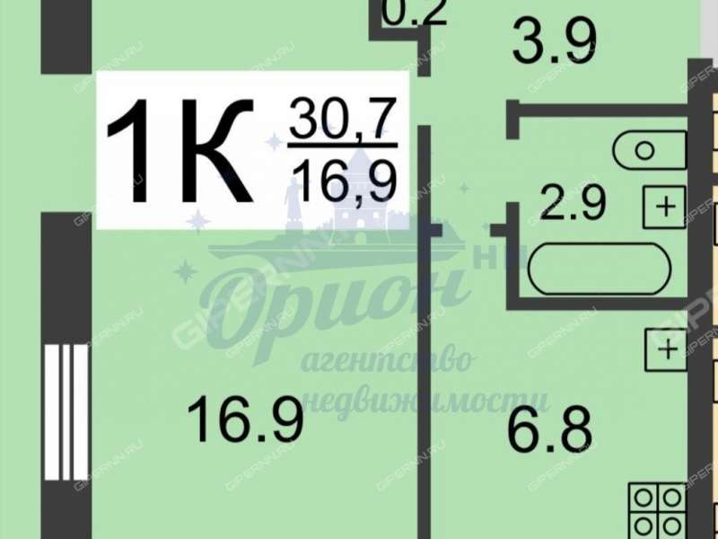 однокомнатная квартира на улице Арсеньева дом 1